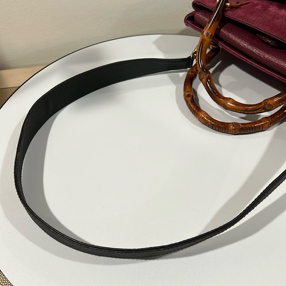 Gucci Purple Suede Bamboo Diana Crossbody Handbag with COA - some corner wear - Picture 7 of 17